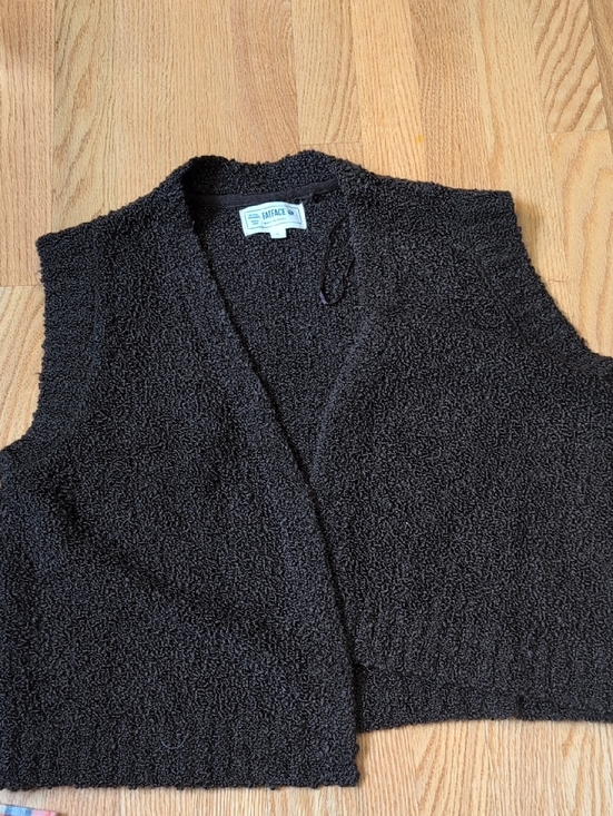 Fat Face Tops - Cozy Fatface Boucle Style Vest. Dark Brown Size M